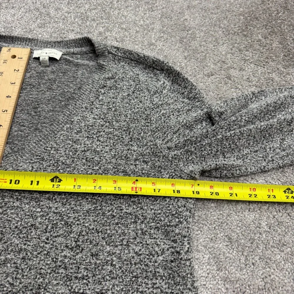 Lucky Brand Tunic V-Neck Pullover Sweater Womens Small Petite Heather Gray Knit